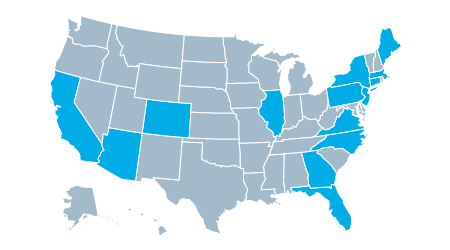 Map of Network locations across the country