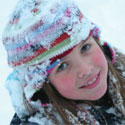 A young girl in the snow
