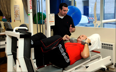 Photo of Alexander Brum at physical therapy.