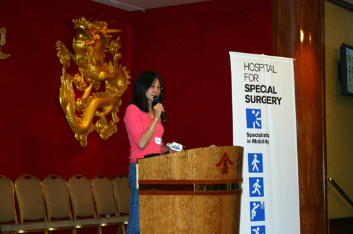 Eliza Ngan Dittgen speaking at Lupus banquet