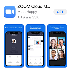 screenshot of ZOOM in app store