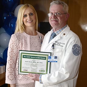 Photo of Jack Davis with Chief Nursing Officer Jennifer O'Neill