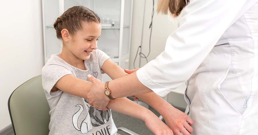 A girl with eye inflammation.