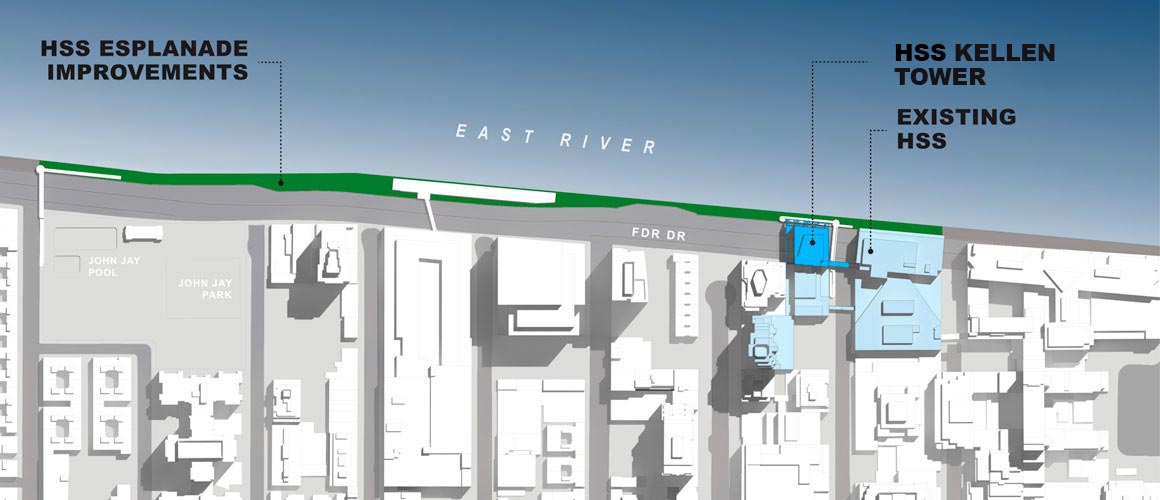 detailed image of esplanade improvement and planned hss kellen tower location