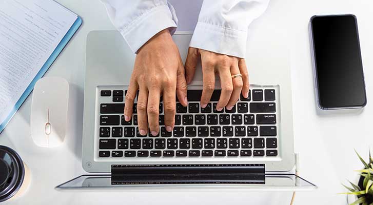 A keyboard and a smartphone.