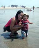 Photo of LANtern participant Vicki with her son.