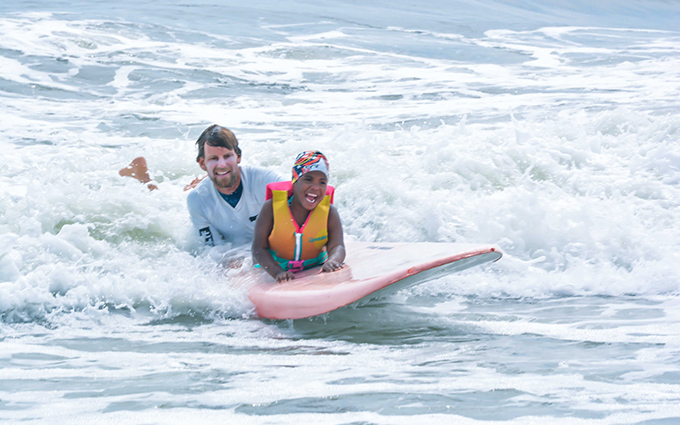HSS Adaptive Sports Academy - surfing at the Rockaways