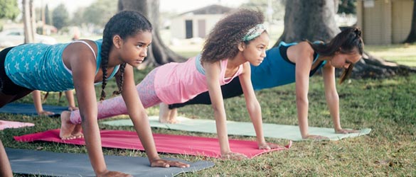 children exercising